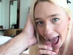 Blonde Teen Sucks Cock And Gives The Cameraman A Rimjob